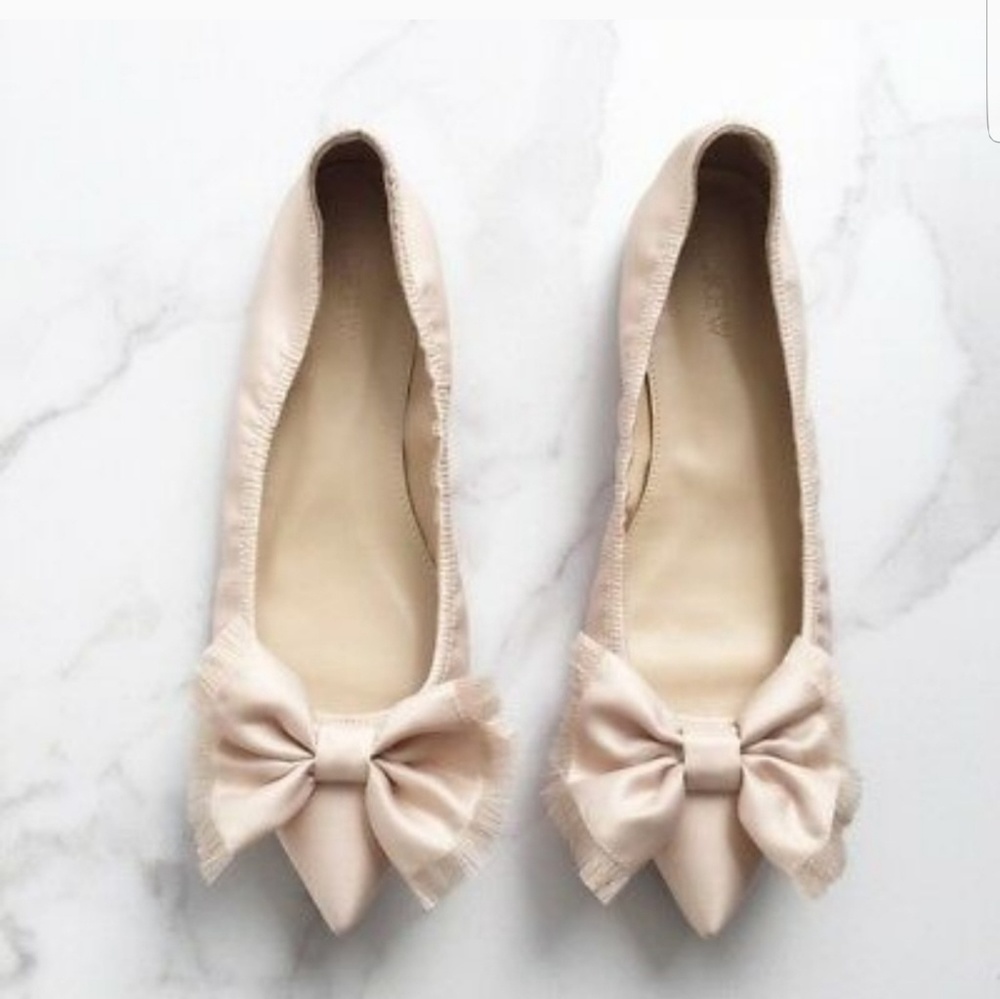 J. Crew Lottie Bow satin flats size 8.5